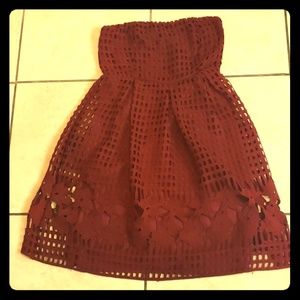 Wine crochet short lengthed dress